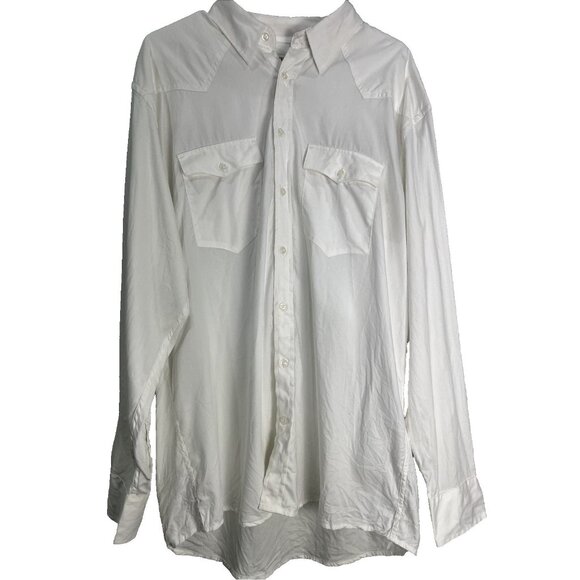 Schaefer Outfitter Button Down Shirt Sz XL White Cowboy Rodeo Western Ranchwear - Picture 1 of 9
